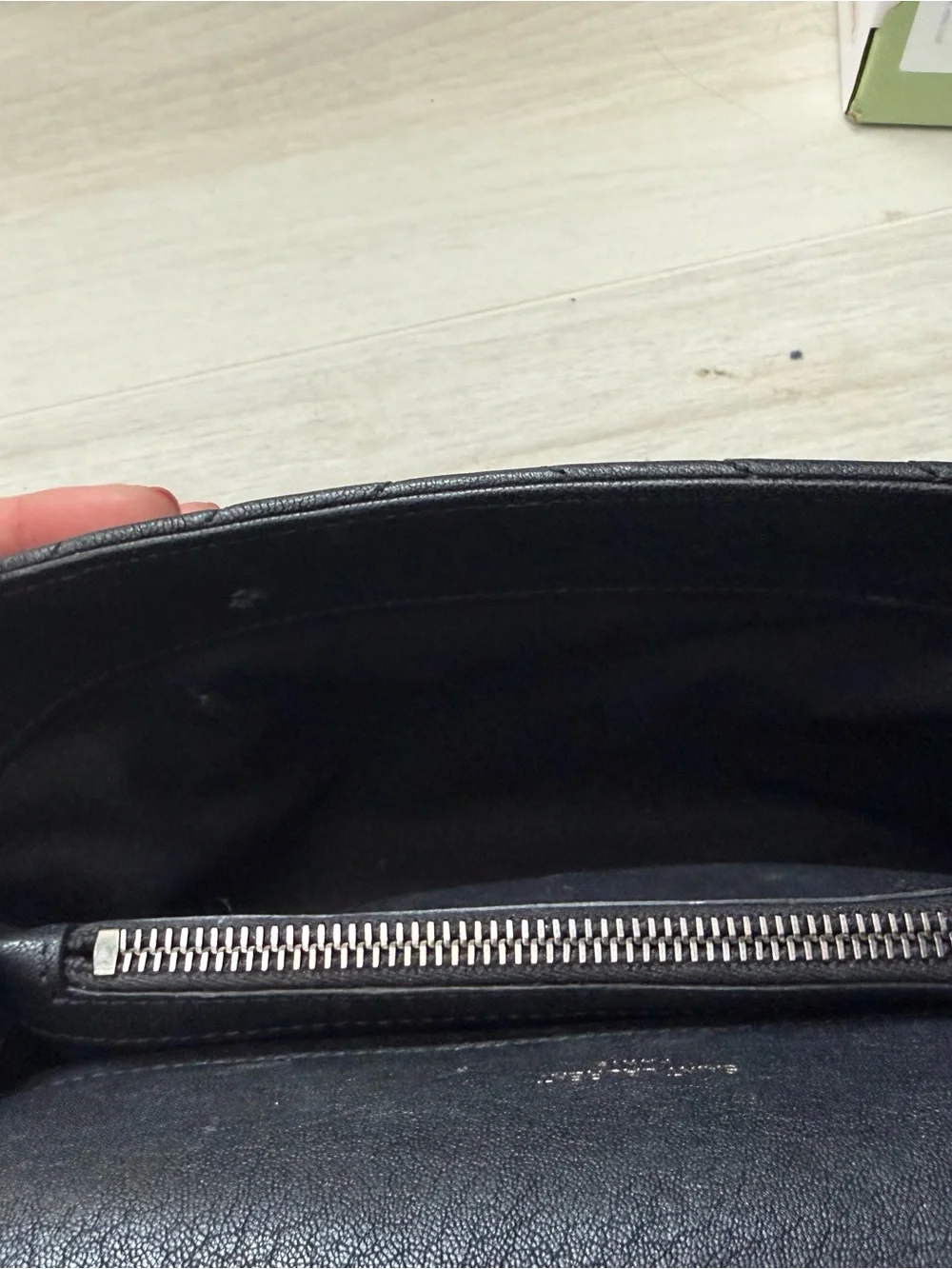 Saint Laurent Black Quilted Chain Crossbody with Silver YSL Logo